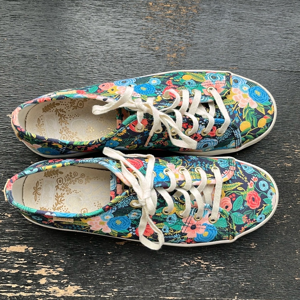 KEDS X Rifle Paper Co Floral Lace Up Sneakers